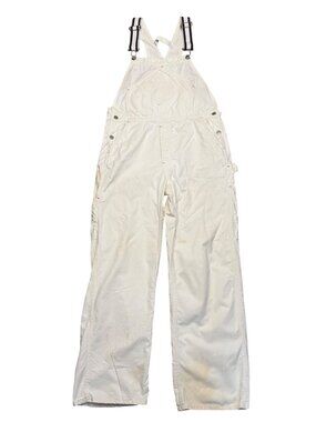 Vintage 60s 70s Madewell White Painters Bib Overalls New Bedford MA Advertising